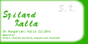 szilard kalla business card